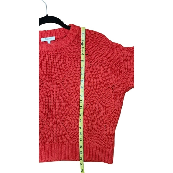 Madewell Cable Knit Sweater Womens Small Red Crewneck Alpaca Wool Blend … - Picture 11 of 13